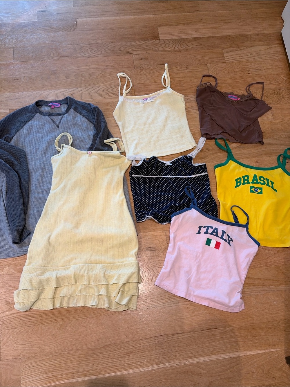 Edikted lot of tanks, dress & waffle long sleeve shirt